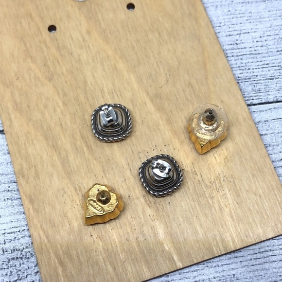 Bundle lot 2 dark red crystal earrings Avon and more - Picture 3 of 6